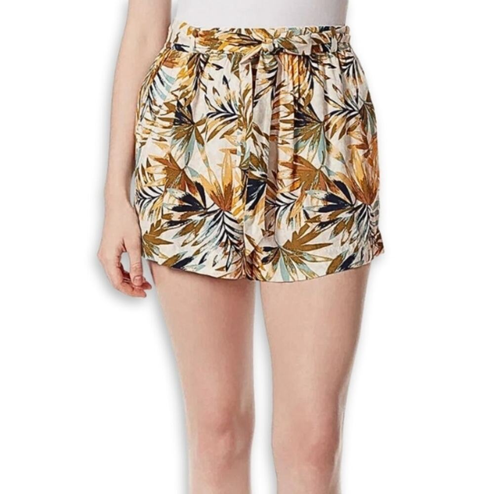 Jessica Simpson Shorts Floral Tie Waist Pull-On Style Pockets Pink/Multi 2X NWT